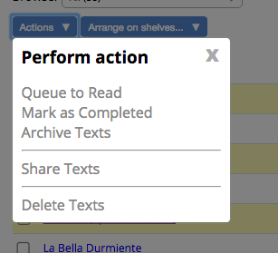 Perform Actions on Texts